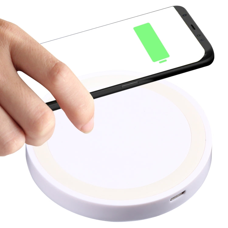 Universal QI Standard Round Wireless Charging Pad (White + Red), White, Black + White, White + Black, Grey+Black, White + Red