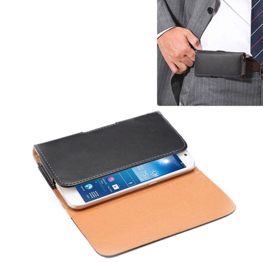 Étui en cuir à rabat vertical avec texture cheval fou de 6,3 pouces / sac banane avec attelle dorsale pour Galaxy Mega 6.3 / Mega 2 / G750F