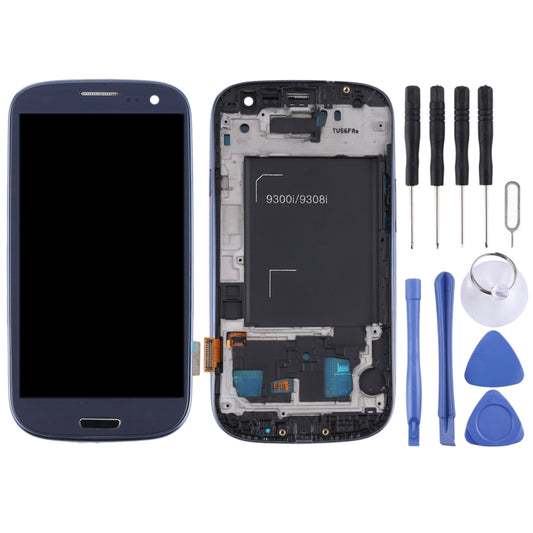 Original LCD Screen and Digitizer Full Assembly with Frame for Samsung Galaxy SIII / i9300, For Galaxy SIII / i9300