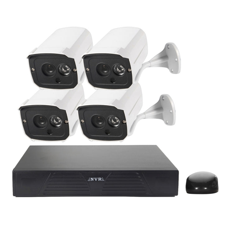 N4B7M 4Ch 960P P2P ONVIF 1.3 Megapixel IP-Kamera NVR Kit, Unterstützt Nachtsicht / Bewegungserkennung, IR-Distanz: 20m, N4B7M/Kit