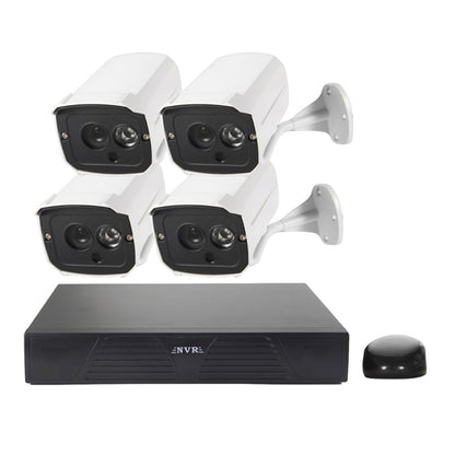N4B7M 4Ch 960P P2P ONVIF 1.3 Megapixel IP-Kamera NVR Kit, Unterstützt Nachtsicht / Bewegungserkennung, IR-Distanz: 20m, N4B7M/Kit