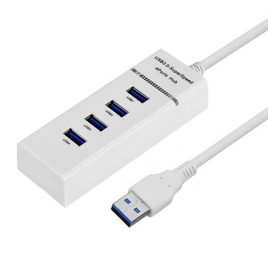 4 Ports USB 3.0 Hub Splitter with LED, Super Speed 5Gbps, BYL-P104, USB 3.0 (White), USB 3.0 (Black)