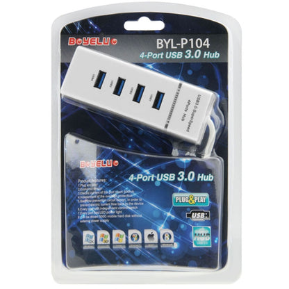4 Ports USB 3.0 Hub Splitter with LED, Super Speed 5Gbps, BYL-P104, USB 3.0 (White), USB 3.0 (Black)