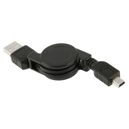 USB Retractable Data & Charger Cable for Motorola V3 / Mobile Phone / MP3 / MP4 / Digital Camera / GPS, Length: 10cm (Can be Extended to 80cm),  Black, USB 2.0 to Mini 5 Pin, USB 1.1 to Mini 5 Pin