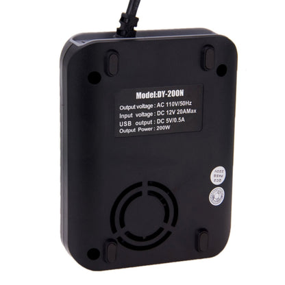 DY-200N, 200W DC 12V to AC Car Power Inverter with 500mA USB Port & EU / US Power Socket, 110V, DY-200N