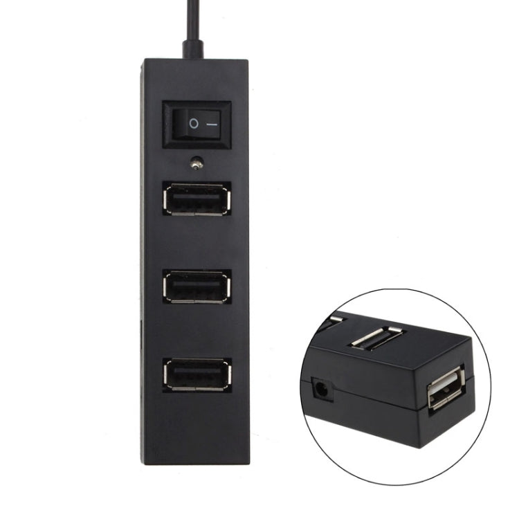 4 Ports USB HUB 2.0 USB Splitter Adapter with Switch, 4 Ports with Switch (White), 4 Ports with Switch (Black)