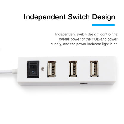 4 Ports USB HUB 2.0 USB Splitter Adapter with Switch, 4 Ports with Switch (White), 4 Ports with Switch (Black)