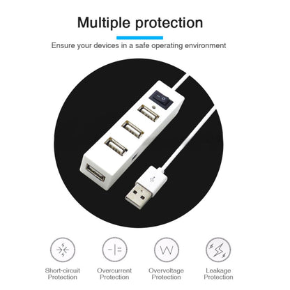 4 Ports USB HUB 2.0 USB Splitter Adapter with Switch, 4 Ports with Switch (White), 4 Ports with Switch (Black)