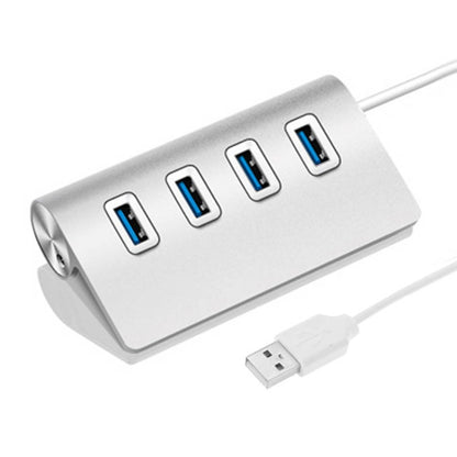 High Speed 5Gbps 4 Ports USB 3.0 HUB Portable Aluminum USB Splitter, Support 2TB, 4 Ports (Silver)