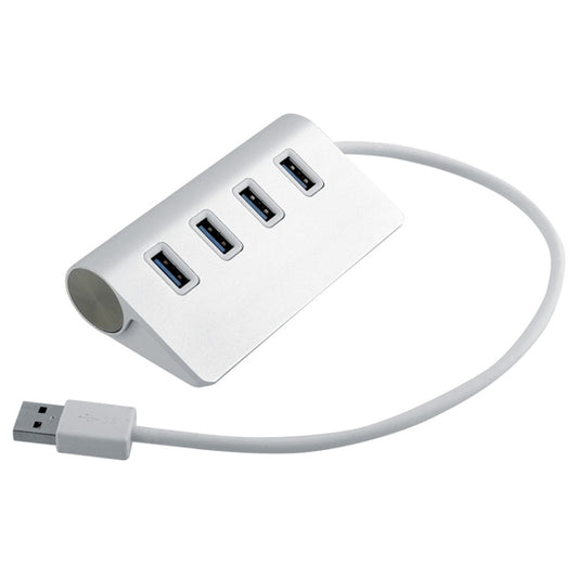 High Speed 5Gbps 4 Ports USB 3.0 HUB Portable Aluminum USB Splitter, Support 2TB, 4 Ports (Silver)