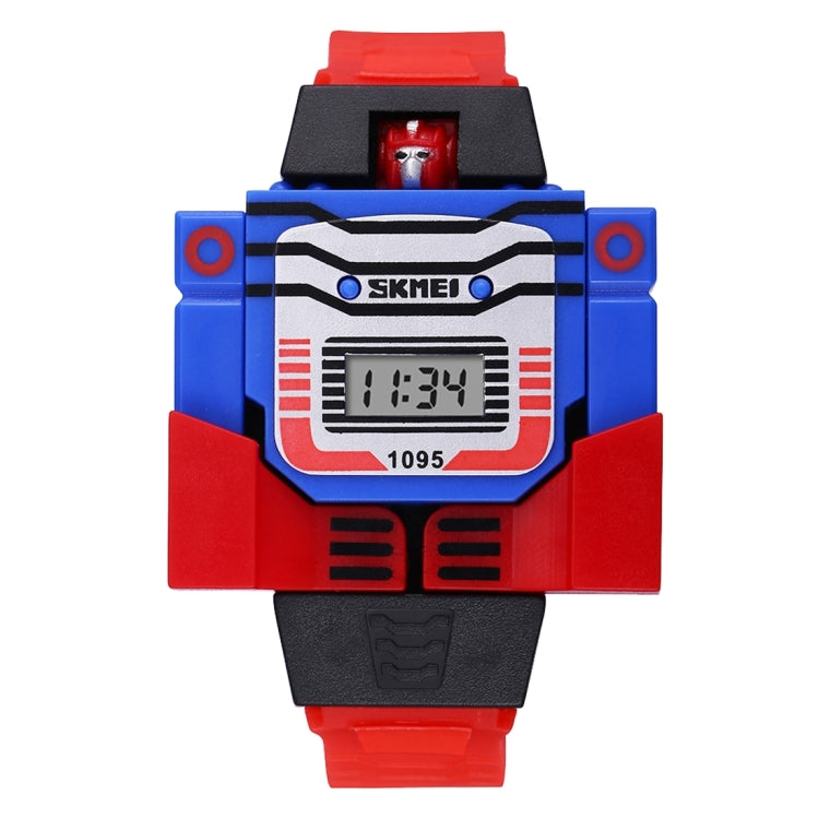 SKMEI Transformation Toy Shape Changing Removable Dial Digital Movement Children Watch with PU Plastic Cement Band