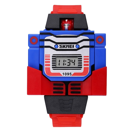Montre enfant SKMEI Transformer, forme modifiable, cadran amovible, mouvement numérique avec bracelet en PU et ciment plastique