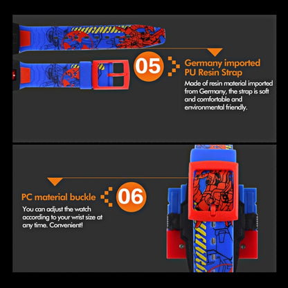 SKMEI Transformation Toy Shape Changing Removable Dial Digital Movement Children Watch with PU Plastic Cement Band