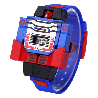 SKMEI Transformation Toy Shape Changing Removable Dial Digital Movement Children Watch with PU Plastic Cement Band