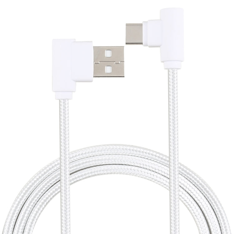 1.2m 2A 90 Copper Wires Woven Elbow USB-C / Type-C 3.1 to USB 2.0 Data / Charger Cable