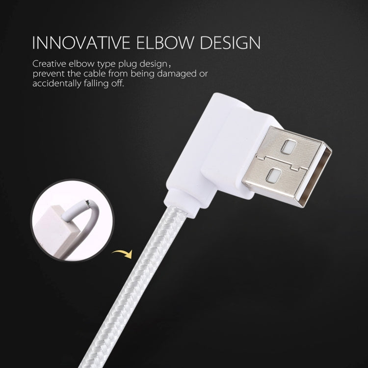 1.2m 2A 90 Copper Wires Woven Elbow USB-C / Type-C 3.1 to USB 2.0 Data / Charger Cable
