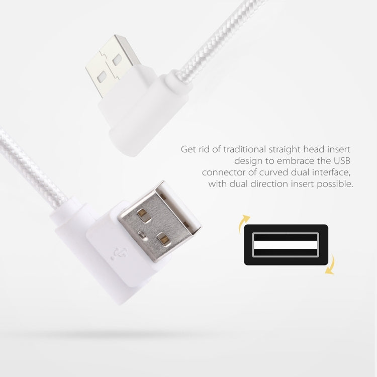 1.2m 2A 90 Copper Wires Woven Elbow USB-C / Type-C 3.1 to USB 2.0 Data / Charger Cable