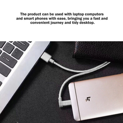 1.2m 2A 90 Copper Wires Woven Elbow USB-C / Type-C 3.1 to USB 2.0 Data / Charger Cable