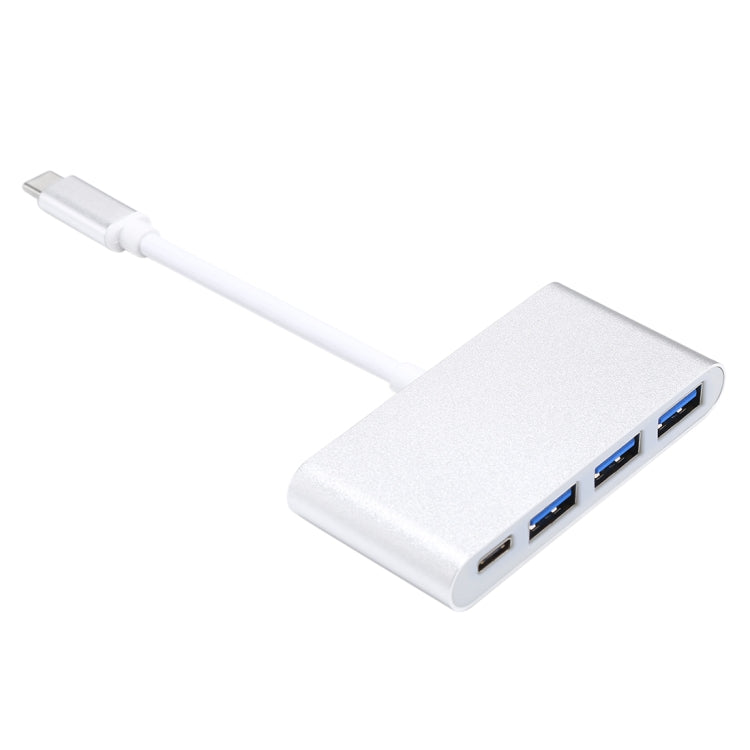 4 in 1 3 x USB 3.0 Ports & USB-C / Type-C Female to USB-C / Type-C Male Hub Splitter Adapter, 3xUSB 3.0+Type-c