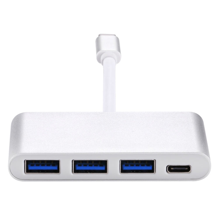 4 in 1 3 x USB 3.0 Ports & USB-C / Type-C Female to USB-C / Type-C Male Hub Splitter Adapter, 3xUSB 3.0+Type-c