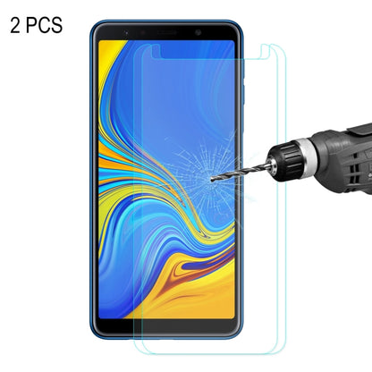 2pcs ENKAY Hat-prince 0.26mm 9H  2.5D Curved Edge Tempered Glass Film for Galaxy A7 2018, Galaxy A7 2018 (2pcs)