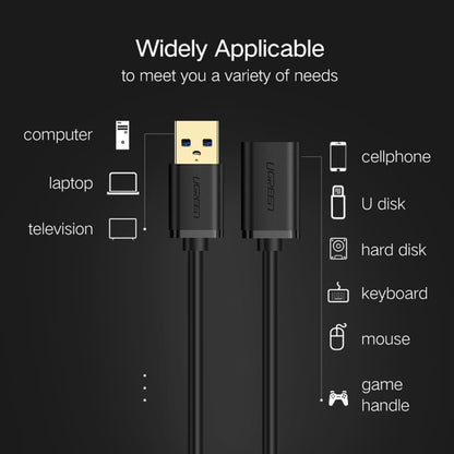 Ugreen 50cm USB 3.0 Male to Female Data Sync Super Speed Transmission Extension Cord Cable, Length: 50cm