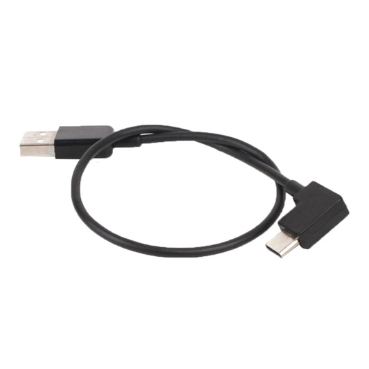 Cable de datos USB a USB-C / Tipo-C de 30 cm con conector en ángulo recto para DJI SPARK / MAVIC PRO / Phantom 3 y 4 / Inspire 1 y 2, USB a USB-C / Tipo-C