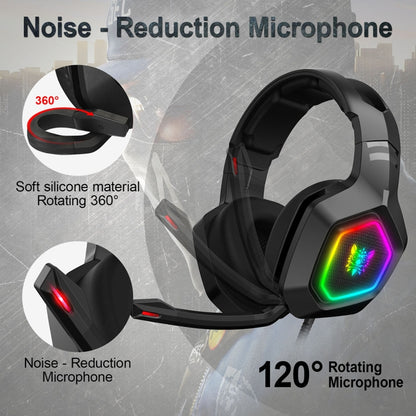 ONIKUMA K10 3.5mm Computer Games Wired Headset with RGB LED Light