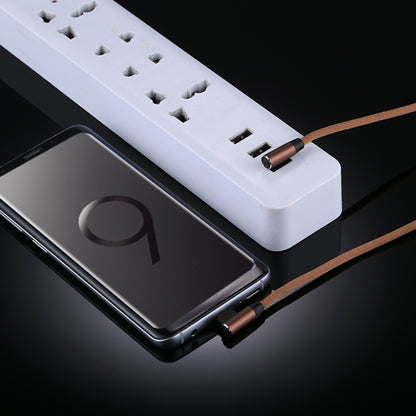 1m 2.4A Output USB to USB-C / Type-C Double Elbow Design Nylon Weave Style Data Sync Charging Cable, Type-C Coffee, Type-C Blue, Type-C Dark Blue, Type-C Red, Type-C Black