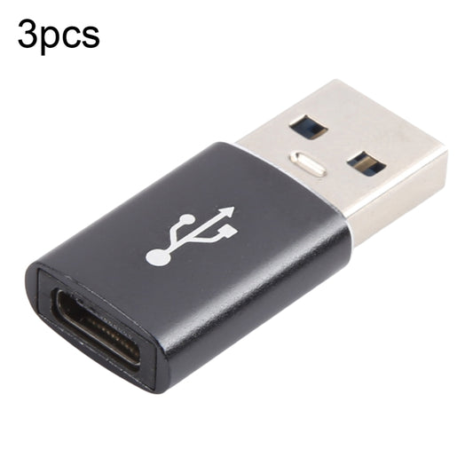 Adaptateur USB-C/Type-C femelle vers USB 3.0 mâle en alliage d'aluminium, 3 pièces, charge et transmission de données, USB 3.0