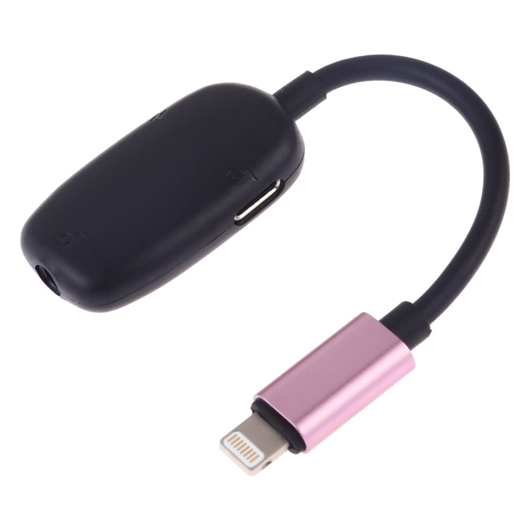 8 Pin to 8 Pin Charging Interface + 8 Pin Earphone Interface + 3.5mm Audio Interface Earphone Adapter, Pink, Gold, Red, Silver, Black