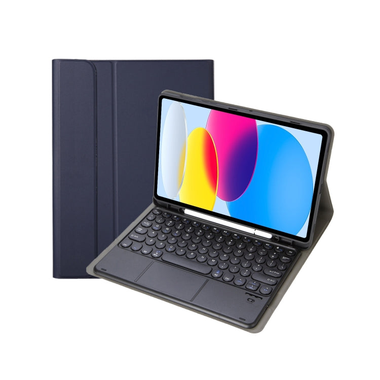 For iPad 11 2025 / 10th Gen 10.9 2022 YA10B-A Lambskin Texture Bluetooth Touch Keyboard Leather Tablet Case with Pen Slot, YA10B-A