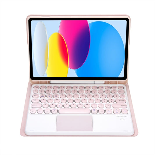 For iPad 11 2025 / 10th Gen 10.9 2022 YA10B-A Lambskin Texture Bluetooth Touch Keyboard Leather Tablet Case with Pen Slot, YA10B-A