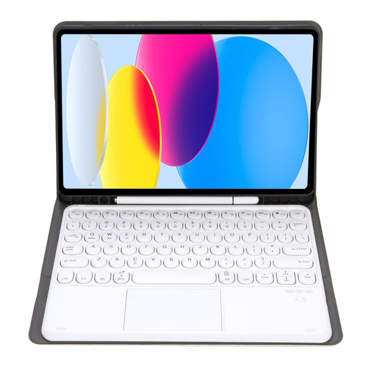 For iPad 11 2025 / 10th Gen 10.9 2022 YA10B-A Lambskin Texture Bluetooth Touch Keyboard Leather Tablet Case with Pen Slot, YA10B-A