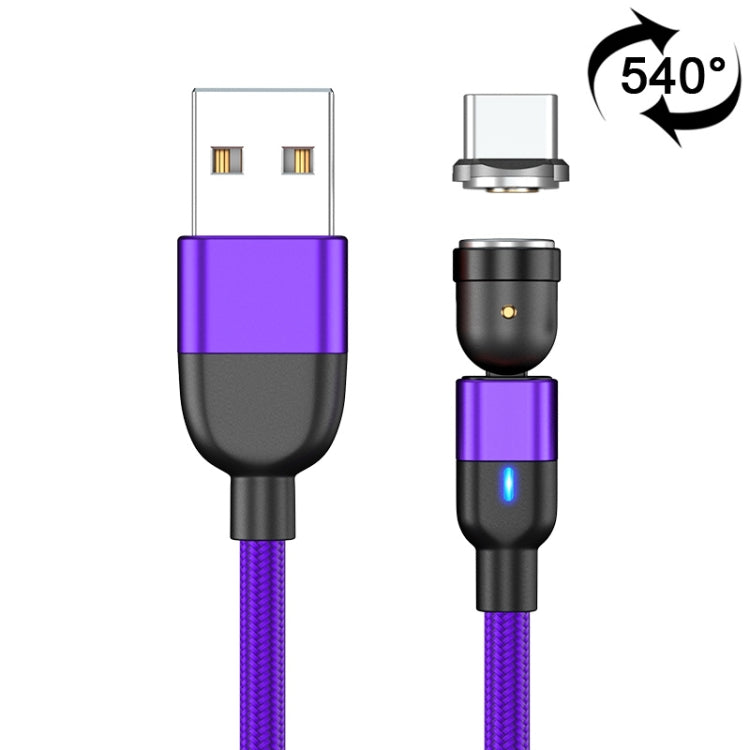 1m 3A Output USB to USB-C / Type-C 540 Degree Rotating Magnetic Data Sync Charging Cable, 1m Type-C