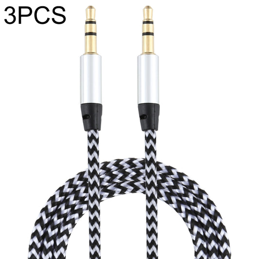 Câble audio tressé en nylon K10 3,5 mm mâle vers mâle, longueur : 1 m