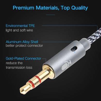 YH192 2 in 1 3.5mm Female to Microphone + Audio Male Braided Audio Cable, Length: 22cm, YH192