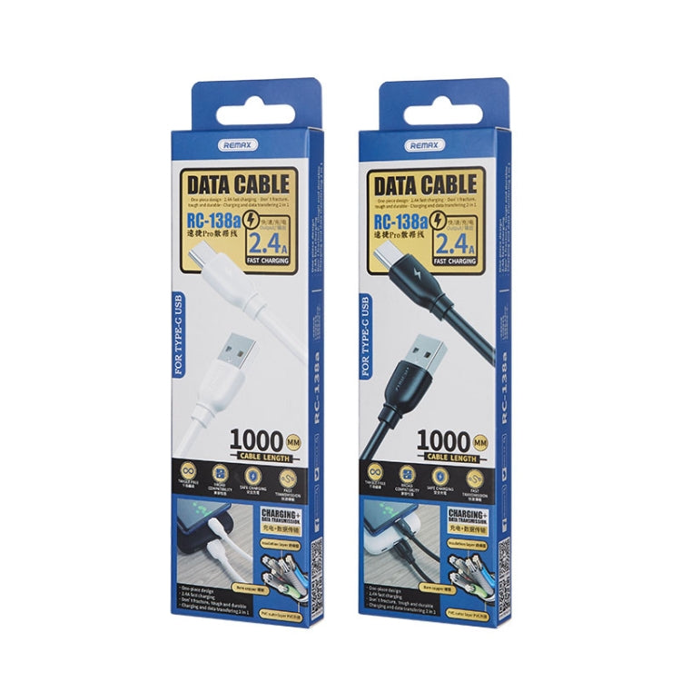 REMAX RC-138a 2.4A USB to USB-C / Type-C Suji Pro Fast Charging Data Cable, Cable Length: 1m
