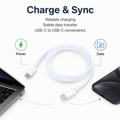 Câble de données de charge rapide USB-C vers USB-C 100W pour iPhone 16/15/17 Pro Max/iPad, compatible également avec Xiaomi, Google, Honor et d'autres appareils, Longueur : 1m
