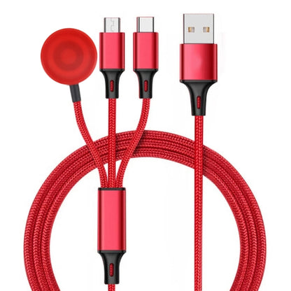 For iPhone / Apple Watch 3 In 1 8 Pin + Type-C / USB-C + Magnetic Charging Base Multi-function Charging Cable, Length: 1m, 3 In 1