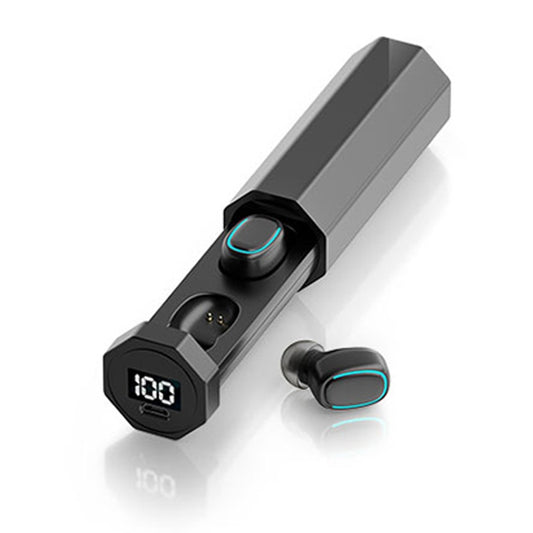 C1 Bluetooth 5.0 TWS Touch Polygonal Digital Display True Wireless Bluetooth Earphone with Charging Box, Polygonal