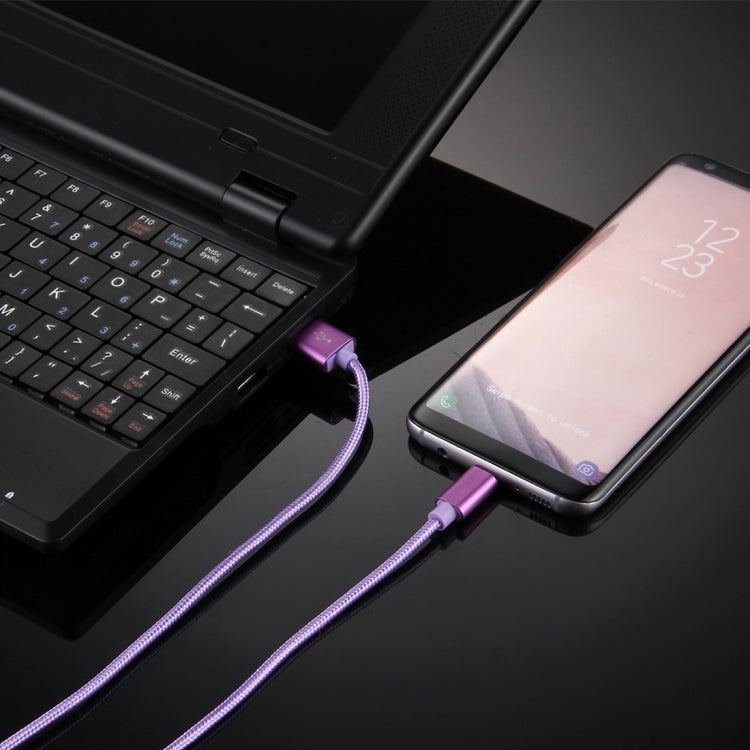 Knit Texture USB to USB-C / Type-C Data Sync Charging Cable, Cable Length: 1m, 3A Total Output, 2A Transfer Data