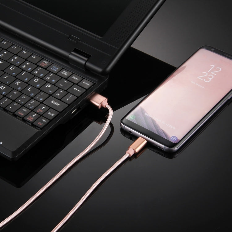 Knit Texture USB to USB-C / Type-C Data Sync Charging Cable, Cable Length: 2m, 3A Output