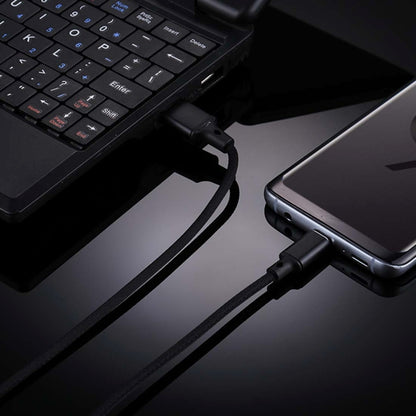 1m 2A Output USB to USB-C / Type-C Nylon Weave Style Data Sync Charging Cable, 2A Black