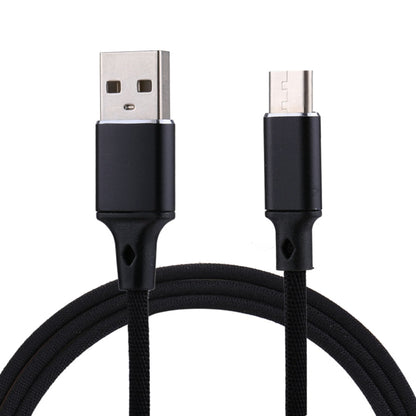1m 2A Output USB to USB-C / Type-C Nylon Weave Style Data Sync Charging Cable, 2A White, 2A Black, 2A Pink, 2A Grey, 2A Red