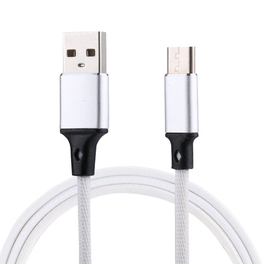 1m 2A Output USB to USB-C / Type-C Nylon Weave Style Data Sync Charging Cable, 2A White, 2A Black, 2A Pink, 2A Grey, 2A Red