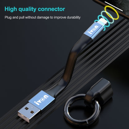 IVON CA90 3.1A Max USB to USB-C / Type-C Portable Data Cable with Ring, Length: 14.5cm