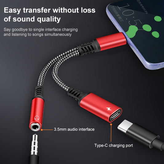 Adaptador 2 en 1 USB-C/Tipo C macho a PD 60 W con carga USB-C/Tipo C y audio de 3,5 mm hembra para auriculares