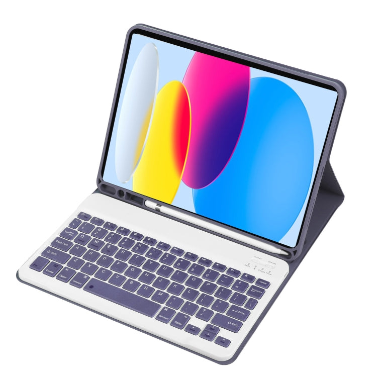 For iPad 11 2025 / 10th Gen 10.9 2022 A10B Lambskin Texture Ultra-thin Bluetooth Keyboard Leather Tablet Case with Pen Slot, A10B