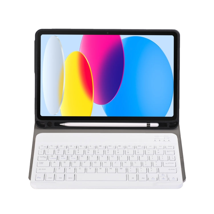 For iPad 11 2025 / 10th Gen 10.9 2022 A10B Lambskin Texture Ultra-thin Bluetooth Keyboard Leather Tablet Case with Pen Slot, A10B